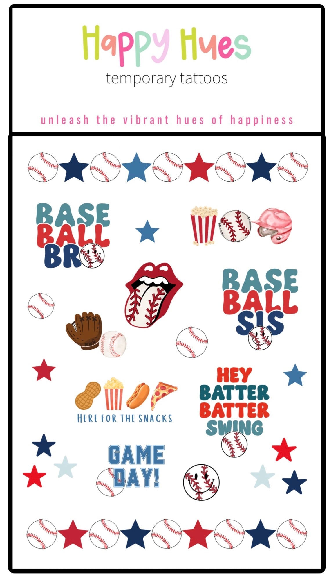 Baseball Park Temporary Tattoos