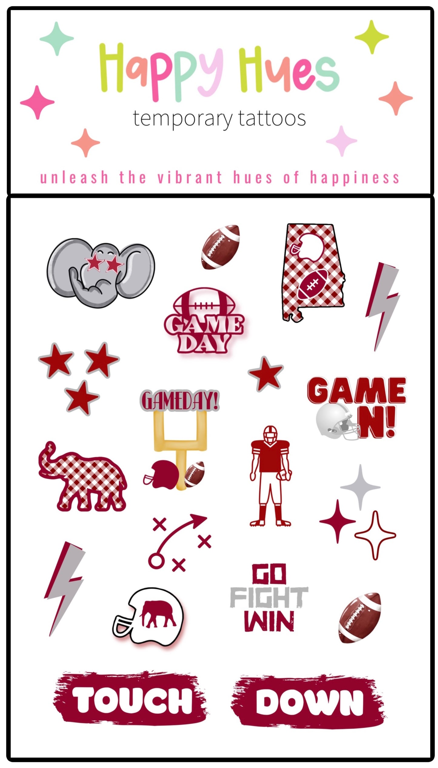 Elephant School Spirit Temporary Tattoos