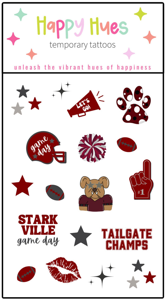 Starkville Game Day Temporary Tattoos