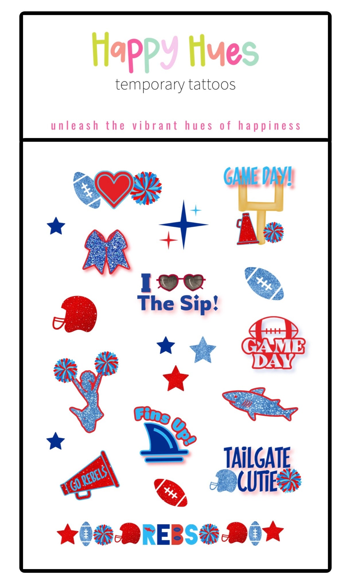 Rebs Game Day Temporary Tattoos