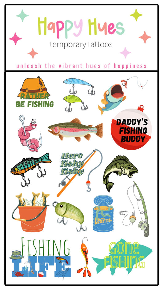 Fishing Temporary Tattoos