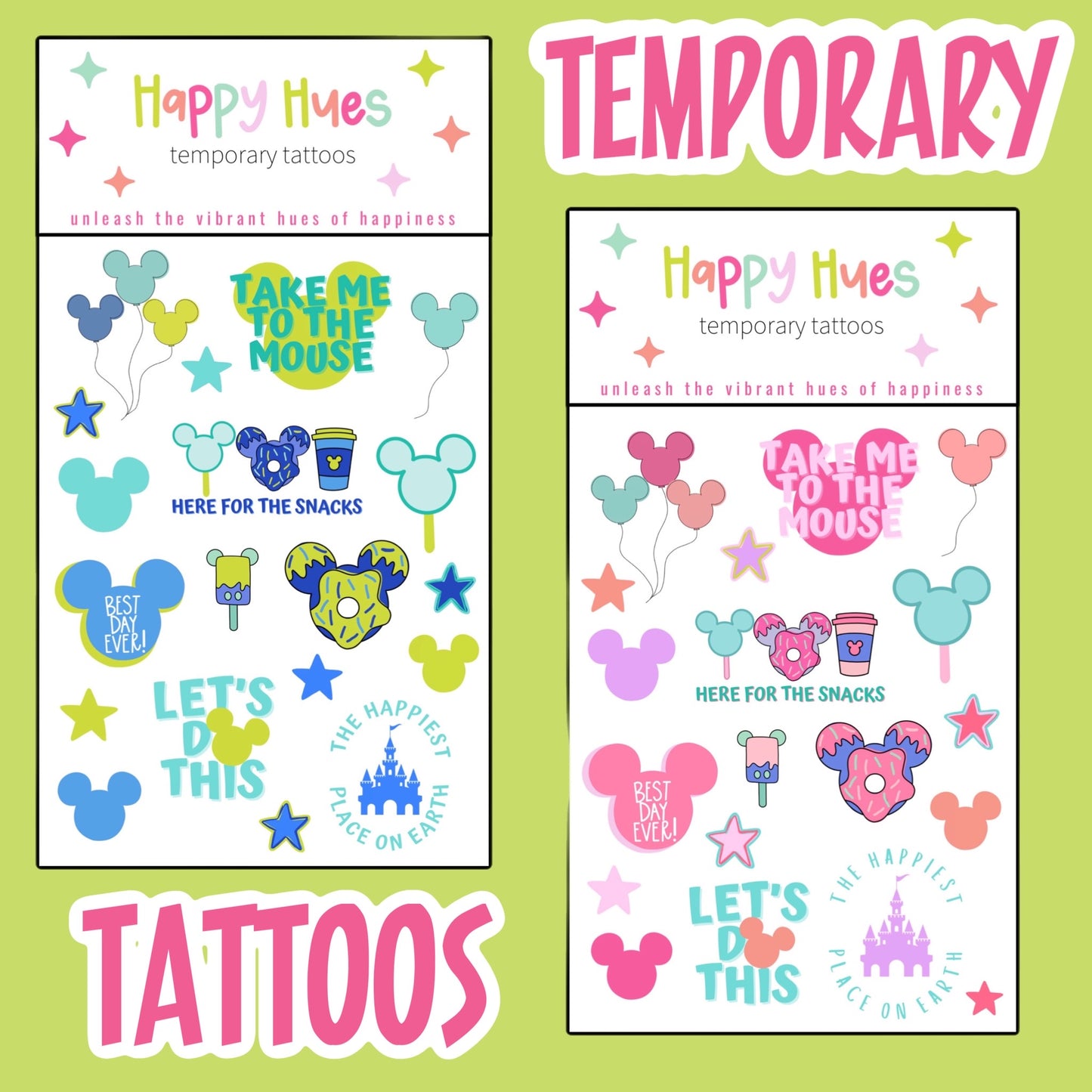 Take me to the Mouse Temporary Tattoos